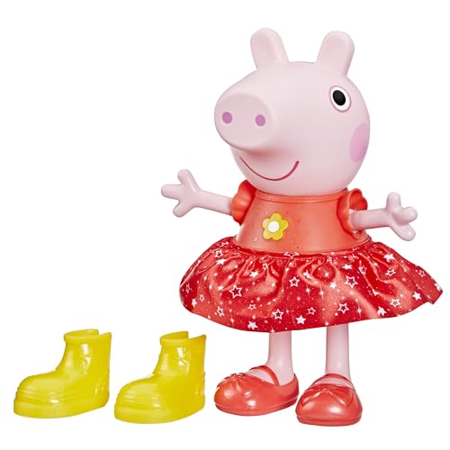 Peppa Pig Peppas Matschpützen Party-Puppe, 30 cm große, rosa Spielfigur mit Geräuschen und Reaktionen, mit Stiefeln und Partykleid, für Kinder ab 3 Jahren von Hasbro