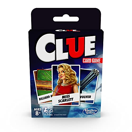 Hasbro Gaming Classic Card Games Clue, Mystery Kartenspiel für Kinder ab 96 Monaten, 4 Spieler, 2019 von hasbro gaming