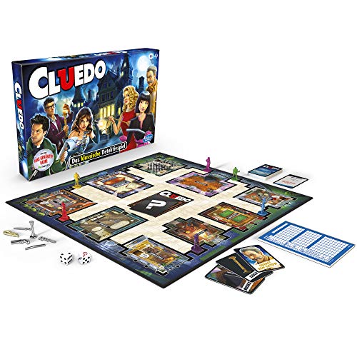 Cluedo 38712594 - spannendes Detektivspiel für die ganze Familie, klassisches Brettspiel ab 8 Jahren von Hasbro Gaming