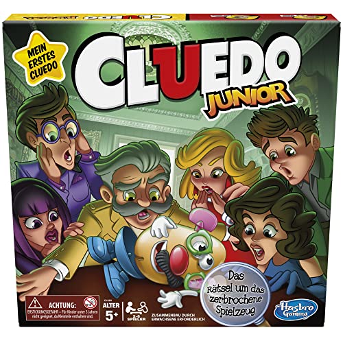 Cluedo Junior Brettspiel für Kinder ab 5 Jahren, Das Rätsel um das zerbrochene Spielzeug, klassisches Detektivspiel für 2-6 Spieler von Hasbro Gaming