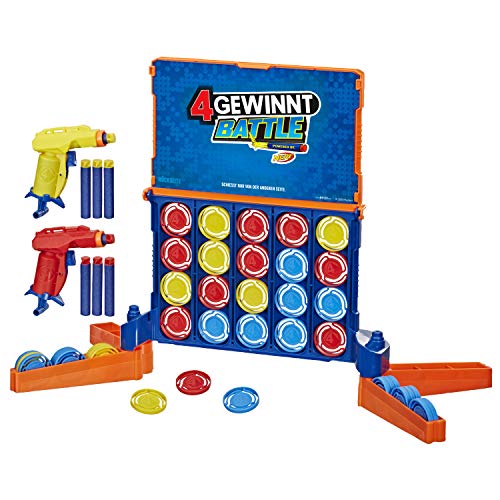 Hasbro 4 gewinnt Battle Spiel, Powered by Nerf, enthält Nerf Blaster und Nerf Darts, Spiel für Kinder ab 8 Jahren von Hasbro Gaming