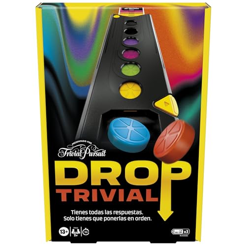 Hasbro Gaming Drop Trivial Spiel, elektronisches Party-Brettspiel, für 2 Spieler oder Teams, ab 13 Jahren, Erwachsene von Hasbro Gaming