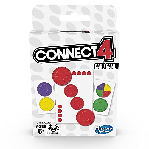 Hasbro Gaming Connect 4-Kartenspiel für Kinder ab 6 Jahren, 4-in-Reihe Spiele für 2-4 Spieler (Deutsch/Finnisch) von Hasbro Gaming