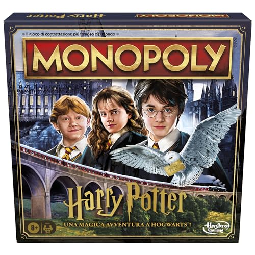 Hasbro Gaming, Kinder und Mädchen, Spiel des Mysteriums, Monopoly, Harry Potter Edition, italienische Version von Hasbro