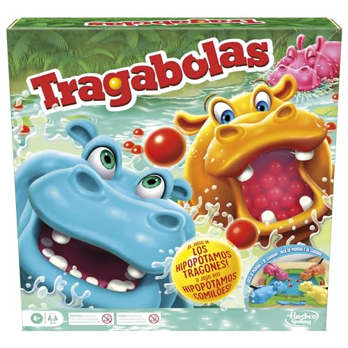 Hasbro Gaming Brettspiel Tragabolas Comilon, 2 bis 4 Spieler, spanisch-portugiesische Version, Kinderspielzeug zum Spielen mit Familie und Freunden, Jungen und Mädchen ab 4 Jahren von Hasbro Gaming