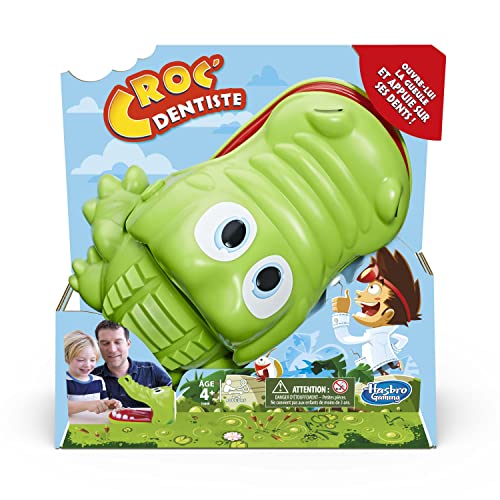 Hasbro Gaming Croc' Zahnarzt, Beiß-Überraschungs-Brettspiel für 2-4 Spieler, für Vorschulkinder (Niederländische Version) von Hasbro Gaming