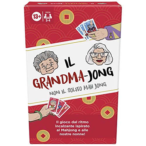 Hasbro Gaming The Grandma-Jong, Ein aufsteigendes Rhythmus-Kartenspiel für 3-4 Spieler, inspiriert von Mahjong und 2 Großmüttern, Familienspiel, lustiges Partyspiel, ab 13 Jahren von Hasbro Gaming