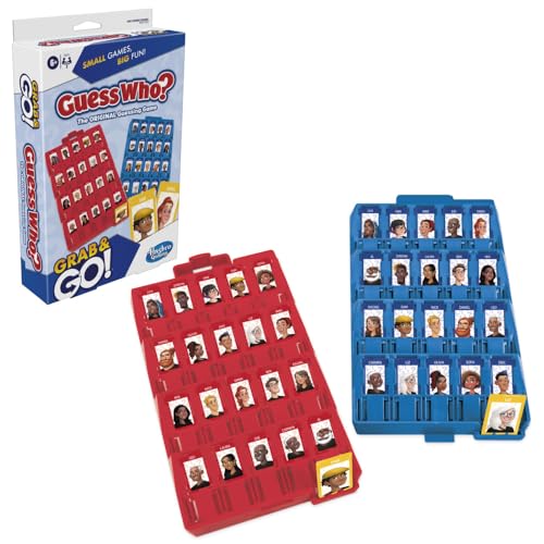 Hasbro Gaming Guess Who? Grab and Go Game, Originelles Ratespiel für Kinder, tragbares 2-Spieler-Spiel, Reisespiel für Kinder von Hasbro Gaming