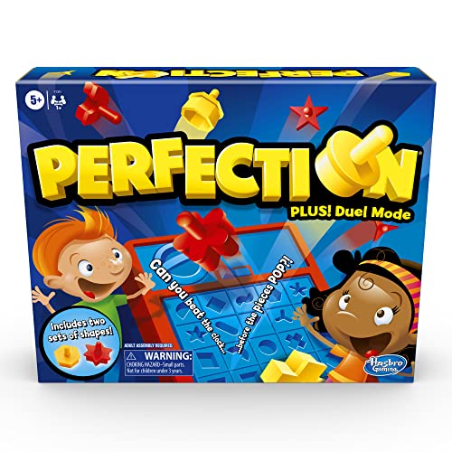 Hasbro Gaming Perfection Game Plus Duell-Modus für 2 Spieler, Formen und Stücke, ab 5 Jahren Hasbro Gaming Perfection Game Plus Duell-Modus für 2 Spieler, Formen und Stücke, ab 5 Jahren von Hasbro Gaming
