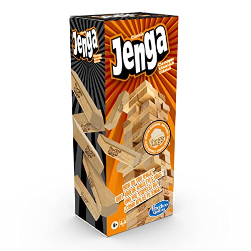 Hasbro Gaming Jenga Classic, children's game that promotes the speed of reaction, from 6 years von Jenga