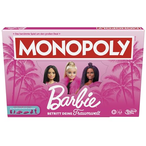 Monopoly Barbie Edition, das Klassische Brettspiel inspiriert von Barbies Traumwelt und ihren Abenteuern, originelles für Kinder und Teenager von Monopoly