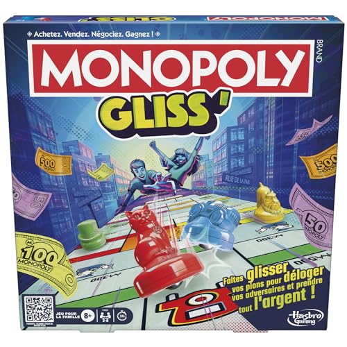 Monopoly Gliss´, Brettspiel für Kinder, Jugendliche und Erwachsene, schnelles und unterhaltsames Gesellschaftsspiel für 2 bis 8 Spieler ab 8 Jahren von Monopoly