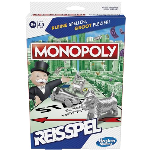 Monopoly Travel Edition, tragbares Spiel für 2-4 Spieler, Reisespiel für Kinder ab 8 Jahren (Niederländische Version) von Monopoly