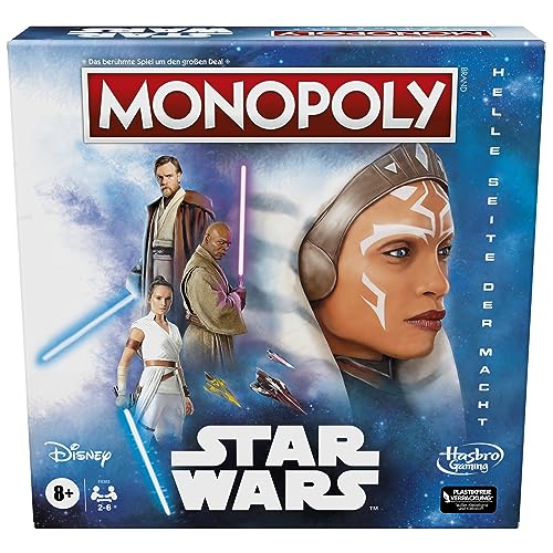 Monopoly: Star Wars Light Side Edition Brettspiel, Star Wars Jedi Spiel für 2–6 Spieler, Spiel für Kinder, Familienspiel, Deutsche Version von Hasbro