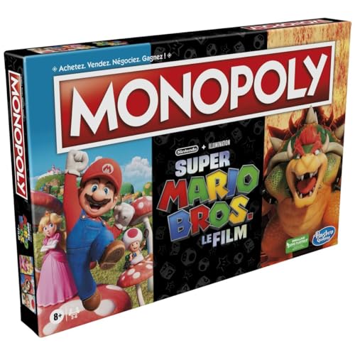 Hasbro Gaming Monopoly Edition Film Super Mario Bros., Brettspiel für Kinder, inklusive Bowser Pion (französische Version) von Monopoly