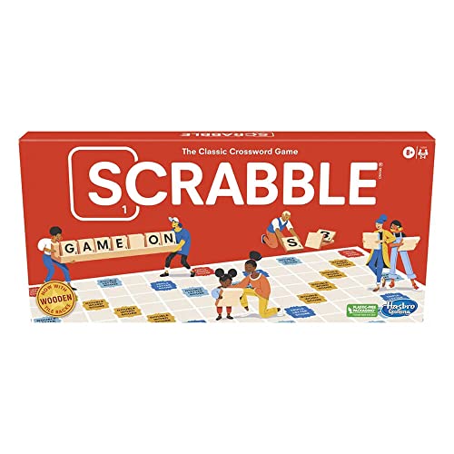 Scrabble Brettspiel, Wortspiel für Kinder ab 8 Jahren, lustiges Familienspiel für 2-4 Spieler, das klassische Kreuzworträtselspiel von Hasbro Gaming