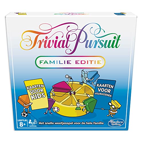 Trivial Pursuit Familienausgabe, Brettspiel Familienspielabend, Quizspiel, ab 8 Jahren (Flämische Version) von Hasbro Gaming