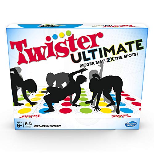 Twister Ultimate mit größerer Matte und mehr Farbfeldern, Spiel für Familien und Kinder ab 6 Jahren, kompatibel mit Alexa, ENGLISCHE Version[Exklusiv bei Amazon] von Hasbro Gaming