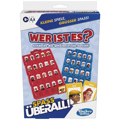 Wer ist es?, Ratespiel für 2 Spieler, kompaktes, klassisches Spiel für Reisen, deutsche Version für Erwachsene und Kinder ab 6 Jahren, originelles Geschenk von Hasbro Gaming