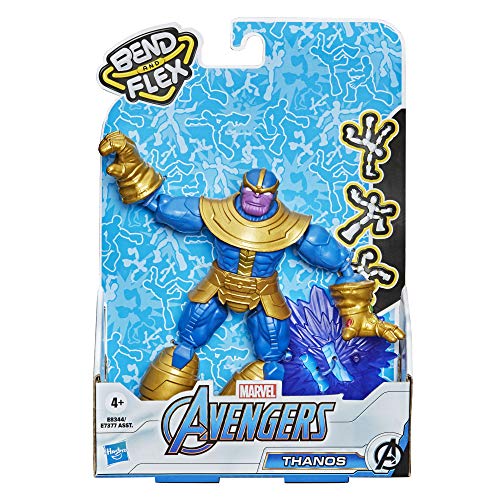 Avengers E8344 Marvel Bend and Flex Action, 6-Inch Flexible Thanos Figure, Includes Accessory, Ages 4 and Up, Multicolor von Marvel