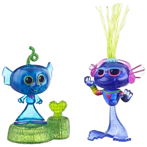 Hasbro E8419 DreamWorks Trolls World Tour Techno Riff Wackelspaß mit 2 Figuren, 1 mit Wackelbewegung Plus Sockel, Spielzeug zum Film Trolls World Tour von DREAMWORKS TROLLS