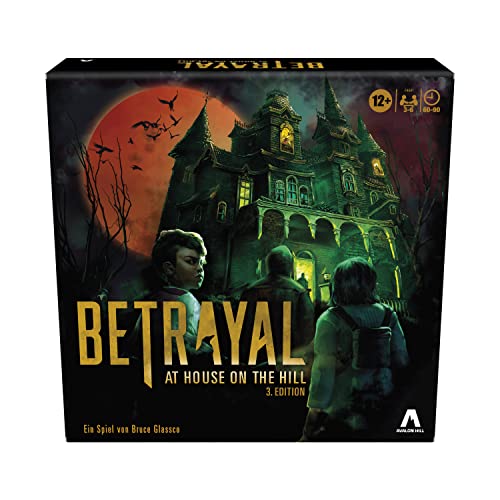 Hasbro Betrayal at House on The Hill dritte Auflage, kooperatives Brettspiel ab 12 Jahren, 3-6 Spieler, 50 mehrfarbige, einfarbige Geisterszenarien (Deutsch) von Avalon Hill