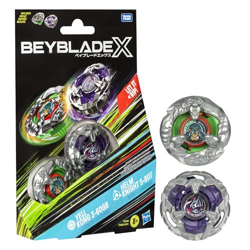 Beyblade X Yell Kong 3-60GB and Helm Knight 5-80T Kreisel Dual Pack, Set von Hasbro