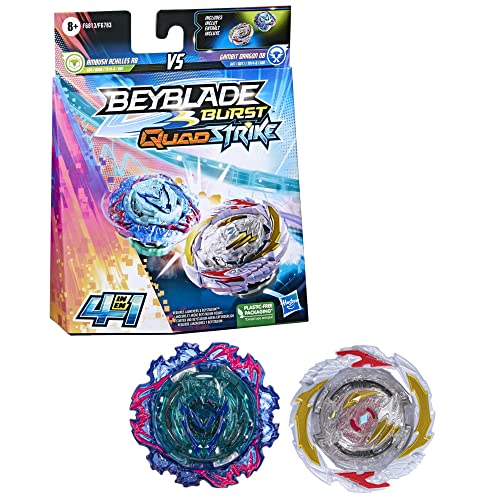 Beyblade Burst QuadStrike Gambit Dragon D8 und Ambush Achilles A8 Kreisel Doppelpack, Battle Kreisel Spielzeug von Hasbro