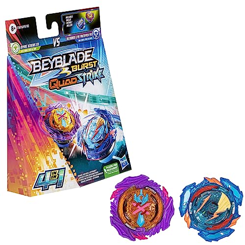 Beyblade Burst QuadStrike Ultimate Evo Valtryek V8 und Divine Xcalius X8 Kreisel Doppelpack, Battle Kreisel Spielzeug von Hasbro