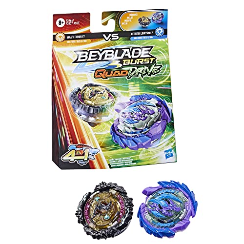 Beyblade Hasbro Hasbro Burst QuadDrive Wrath Fafnir F7 und Berserk Linwyrm L7 Kreisel Doppelpack – 2 Kampfspiel-Top-Spielzeug für Kinder ab 8 Jahren von Beyblade