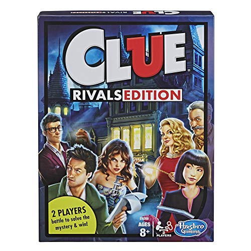 Brettspiel Cluedo - Edition für Rivalien, Eins-zu-Eins-Spiel für 2 Spieler, schneller Spielverlauf, für Kinder ab 8 Jahren, klassisches Detektivspiel: Entdecken Sie, wer das Verbrechen begangen hat von Hasbro