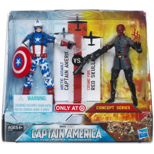 Captain America Movie Exclusive 4 Inch Action Figure 2Pack Captain America Arctic Assault Red Skull Cosmic Fire by Hasbro (English Manual) von Hasbro