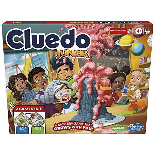 Clue Junior Spiel, 2-seitiges Spielbrett, 2 Spiele in 1, Clue Mystery Spiel für jüngere Kinder, Kinder-Brettspiele, Juniorspiele von Hasbro Gaming