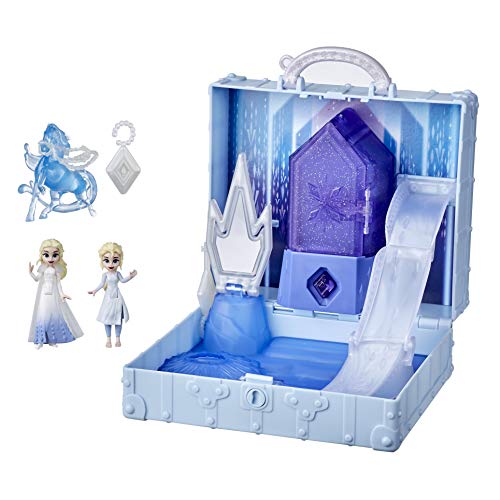 Disney Die Eiskönigin 2 Pop-Up Abenteuer Ahtohallan Abenteuer Spielset mit Griff, inklusive 2 ELSA Puppen, Spielzeug für Kinder von Disney Frozen