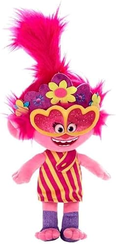 DreamWorks Trolls Plüschtier, superweich, Geschenk, Qualität, 26 cm, Mohnblumen-gestreiftes Kleid von Hasbro