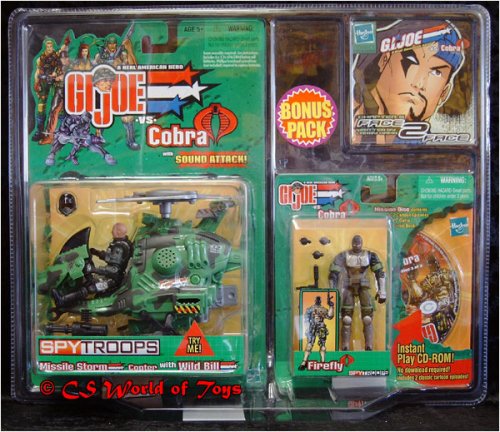 GI Joe - 2003 - GI Joe - vs Cobra - 3 3/4" Bonus Pack #1 - 1: Missile Storm Copter Sound Attack & Wild Bill - 2: Firefly & CD - Rom (reg.1-USA) - 3: Chapter 5 Comic von Hasbro