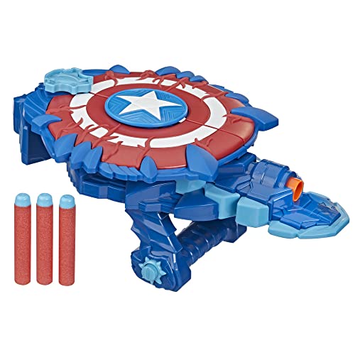 Marvel F4377 Avengers Mech Strike Hunters Captain America Monster Blast Shield Rollenspiel Spielzeug Kinder ab 5 Jahren, Mehrfarbig, M von Marvel