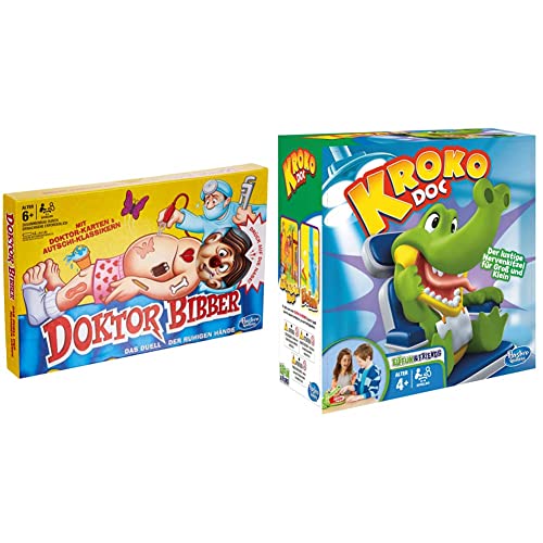 Hasbro B2176398 Dr. Bibber - Das Duell Der Ruhigen Hände, klassisches Vorschulspiel & Gaming Kroko Doc, Geschicklichkeitsspiel für Vorschulkinder von Hasbro