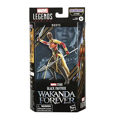 Marvel Hasbro Legends Series Black Panther Wakanda Forever, 15 cm große Okoye Figur, 2 Accessoires, 1 Build-A-Figure Element von Marvel