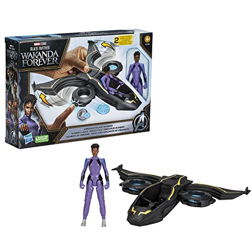 Marvel Hasbro Studios Black Panther: Wakanda Forever, Vibranium Blast Sunbird Fahrzeug mit Shuri-Actionfigur im Maßstab 15 cm, ab 4 Jahren von Marvel