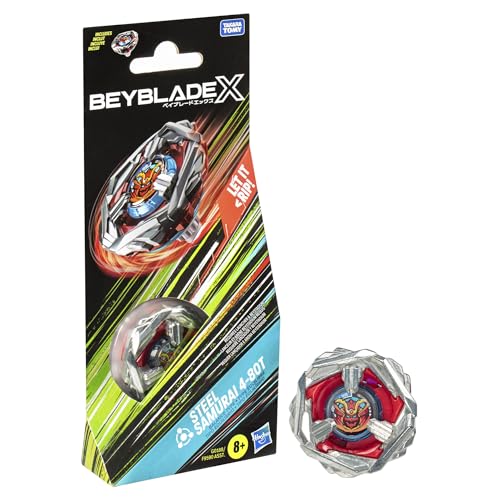 Hasbro Beyblade X Steel Samurai 4-80T Kreisel Booster Pack, rechtsdrehender Balance-Typ mit X-Celerator, mit 2 Klicks zusammenbauen, originelles Kinder ab 8 Jahren von Hasbro