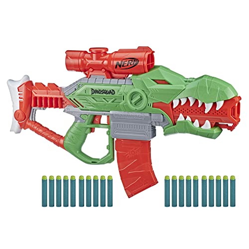 NERF DinoSquad Rex-Rampage Motorized Dart Blaster, 10-Dart Clip, 20 Official Darts, 10-Dart Storage- T-Rex Dinosaur Design von nerf