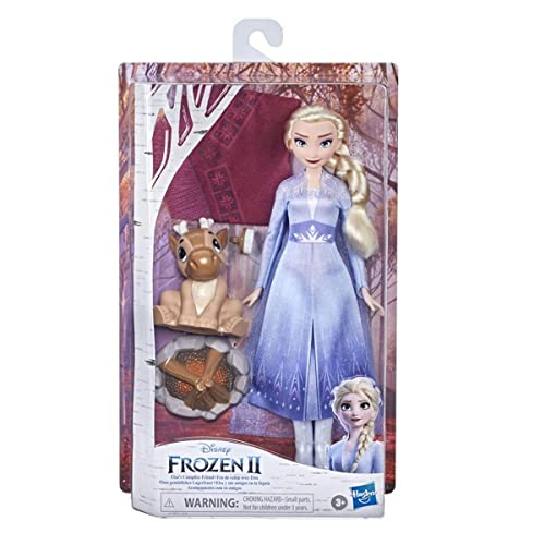 Hasbro Disney Die Eiskönigin 2 Elsas gemütliches Lagerfeuer, ELSA Puppe mit Kleid und langem blondem Haar, Baby-Rentier, Accessoires, ab 3 Jahren von Disney