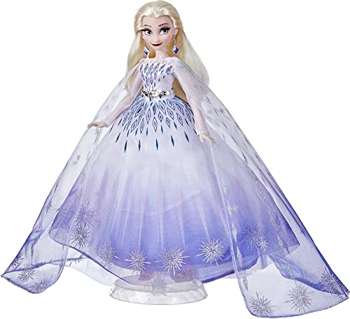 Disney Prinzessin Style Serie Weihnachtsedition Elsa, Modepuppe mit Accessoires, Sammlerpuppe für Kinder ab 6 Jahren von Disney