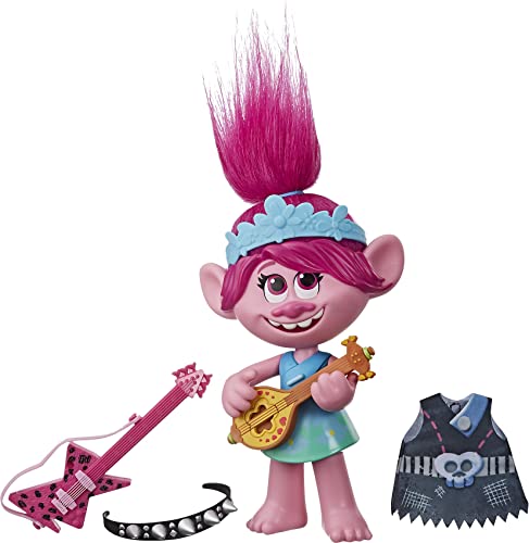 DREAMWORKS TROLLS Pop & Rock Poppy, singende Puppe mit 2 verschiedenen Looks und Sounds, singt Trolls, die wollen nur Spaß von Hasbro