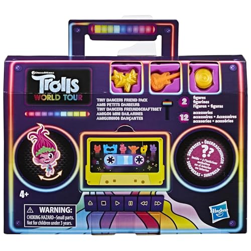 DreamWorks Trolls Tiny Dancers Freundschaftsset mit 2 Tiny Dancers Figuren, 2 Armbändern und 10 Charms, inspiriert durch den Film Trolls World Tour von DREAMWORKS TROLLS