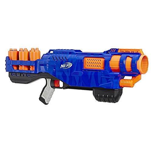 NERF Hasbro E2853EU5 Trilogy DS-15 N-Strike Elite Spielzeug Blaster mit 15 Elite Darts und 5 Hülsen – Für Kinder, Teenager, Erwachsene von NERF