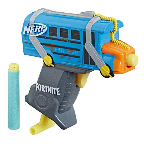 NERF Fortnite Mikro Battle Bus MicroShots Dart Blaster und 2 Elite Darts für Kinder, Teenager, Erwachsene von NERF