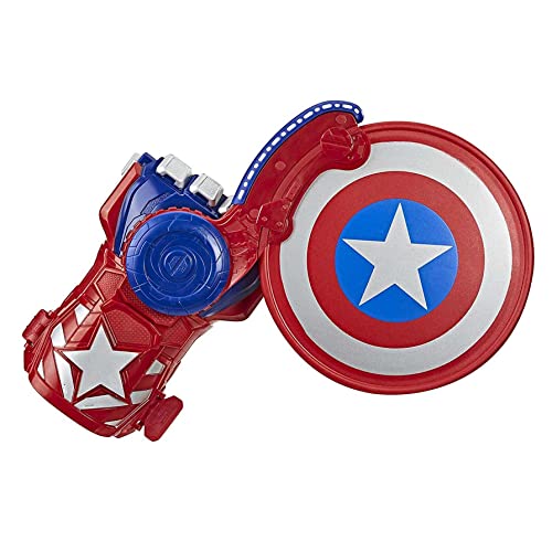 Hasbro E7375EU4 Nerf Power Moves Marvel Avengers Captain America Schild Attacke, NERF Disc-Abschuss Spielzeug für Kinder, Rollenspiel, Spielzeug für Kinder ab 5 Jahren von Hasbro