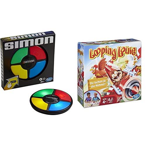 Hasbro E9383 Simon Spiel, elektronisches Merkspiel für Kinder ab 8 Jahren; mit Lichtern und Geräuschen & Looping Louie Kinderspiel, lustiges 3D , Partyspiel für Kindergeburtstage Hasbro E9383 Simon Spiel, elektronisches Merkspiel für Kinder ab 8 Jahren; mit Lichtern und Geräuschen & Looping Louie Kinderspiel, lustiges 3D , Partyspiel für Kindergeburtstage von Hasbro